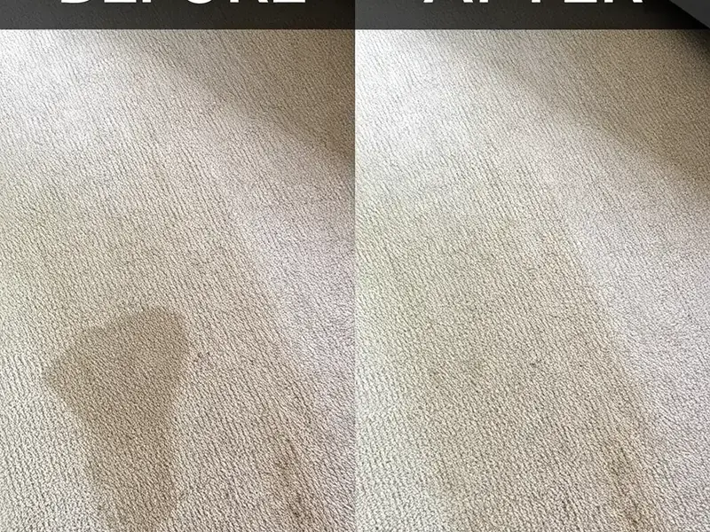 Before and after carpet cleaning