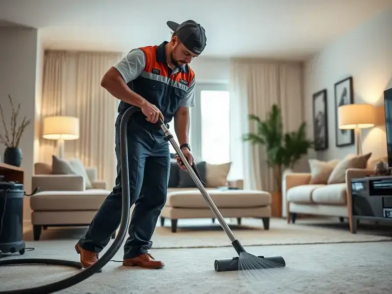 Professional cleaning in progress